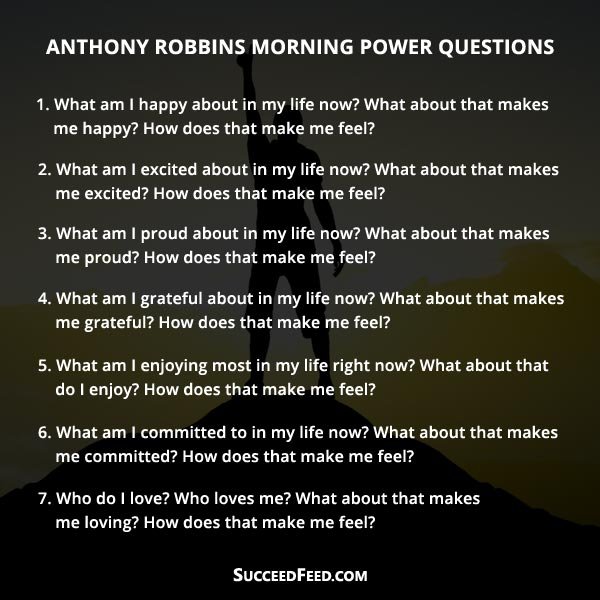 Anthony Robbins Morning Power Questions